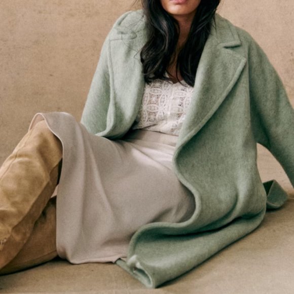 Sézane RARE Marc Coat in Sea Green Size 38/US 6 - Picture 2 of 5